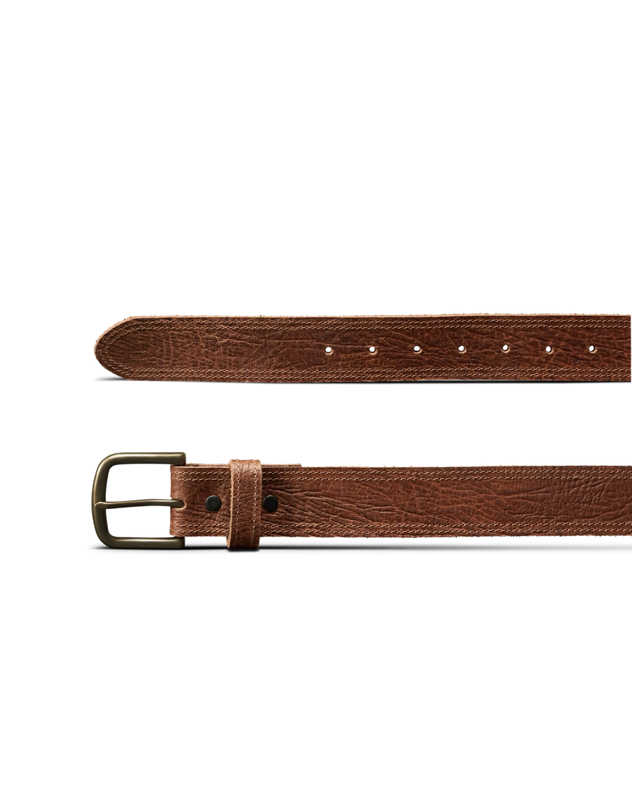 Closeup view of Men's Chore Belt - Tobacco