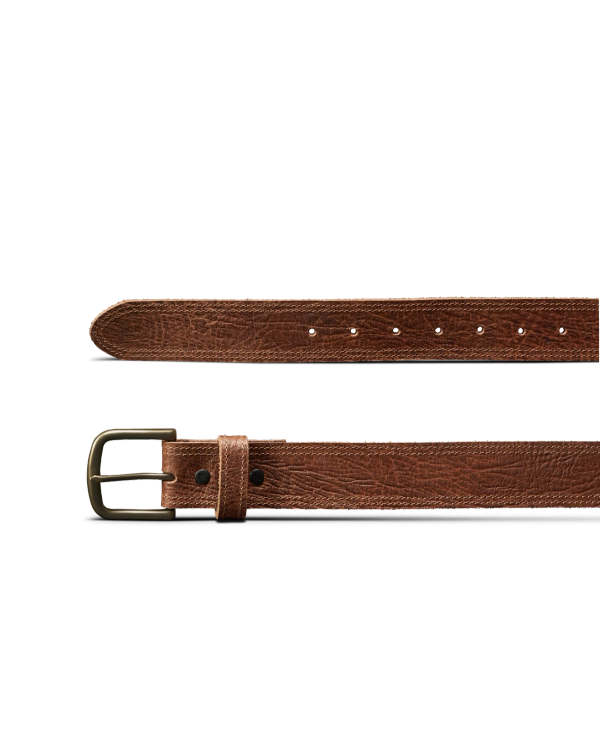 Closeup view of Men's Chore Belt - Tobacco