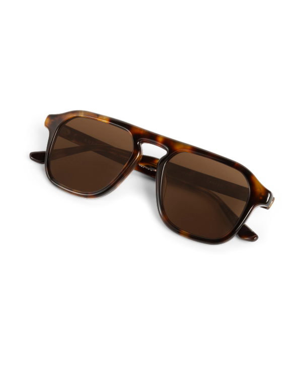 Top view of Tecovas x KREWE Zander - Havana on plain background