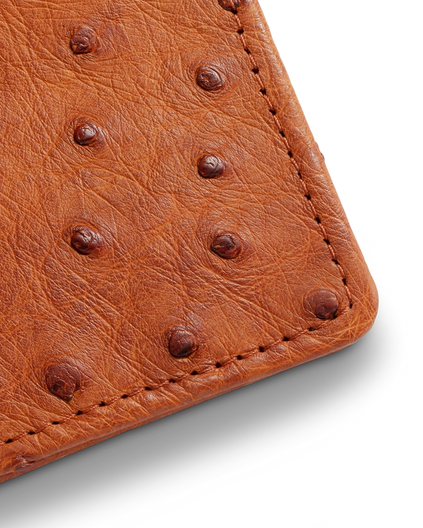 Closeup detail view of Bifold Card Case - Pecan