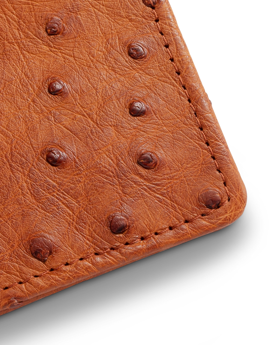 Closeup detail view of Bifold Card Case - Pecan