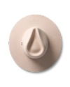 Top view of The Belle Wool Cowgirl Hat - Cream on plain background