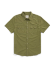 Closeup detail view of Men's Star Stitch Pearl Snap - Sage