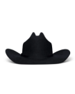 Back view of Cattleman Fur Cowboy Hat - Black on plain background