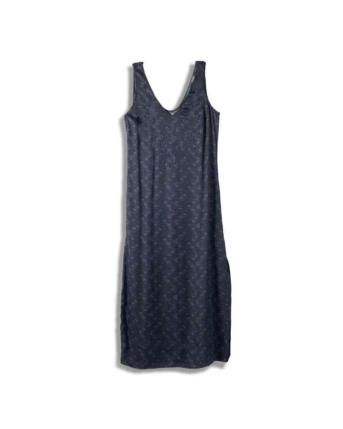 Front view of Women's Embroidered Slip Dress - Eclipse on plain background