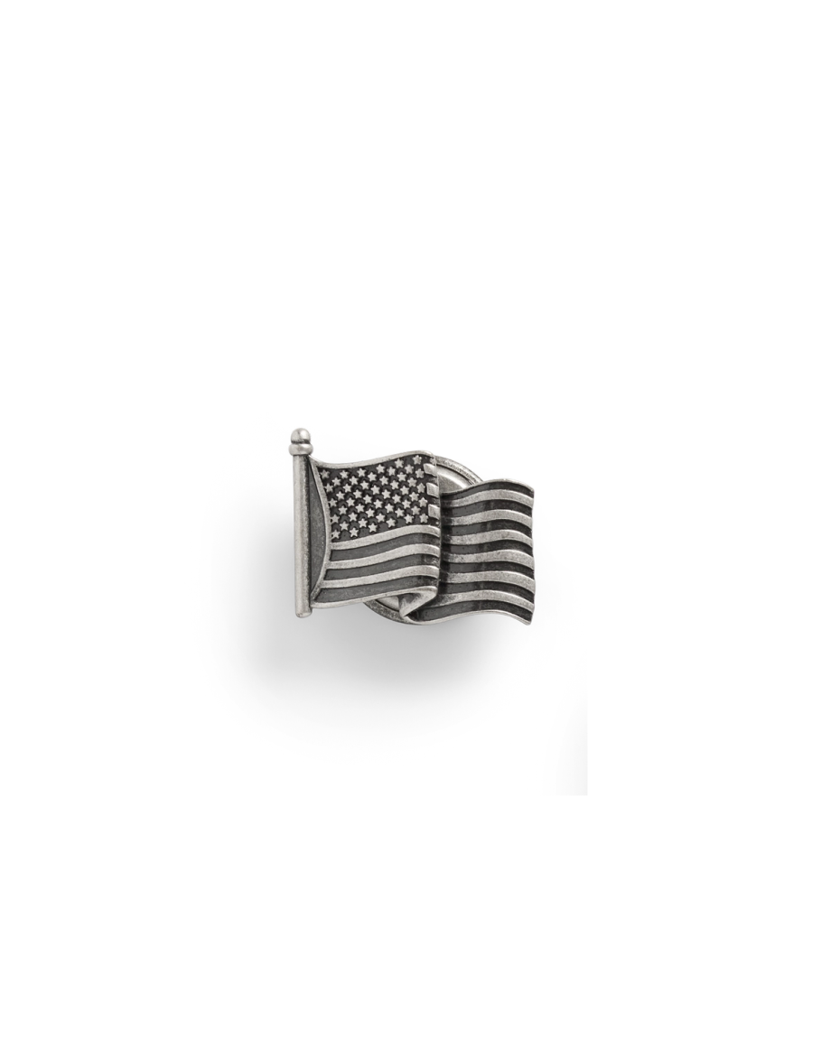 Front view of American Flag Magnetic Hat Pin - Dark Antique Nickel on plain background