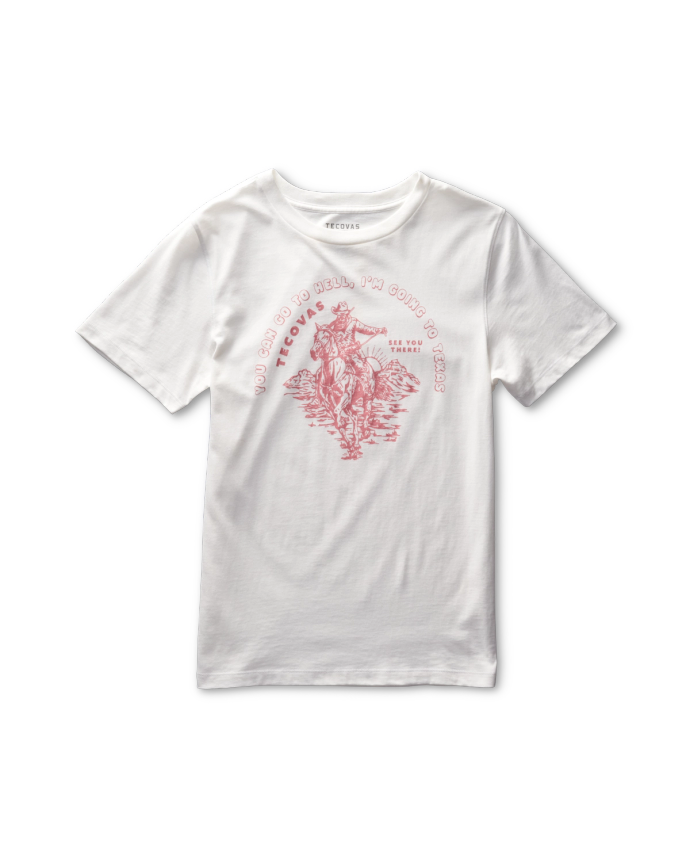 View of Women's I'm Going to Texas Tee - Bone/Dusty Pink