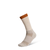 Front view of Mid-Calf Striped Sock (2-Pack) - Grey/Orange on plain background