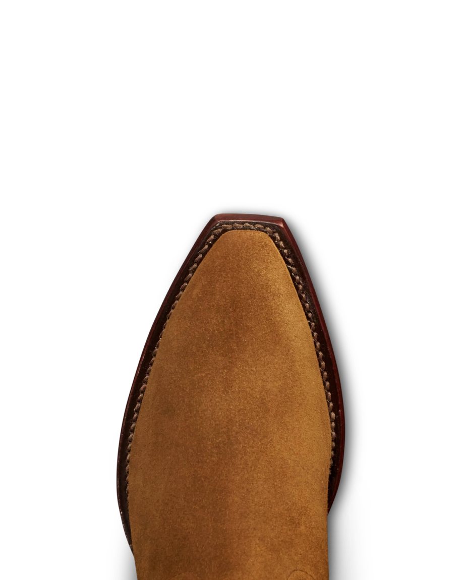 Toe view of The Piper II - Sienna Suede on plain background