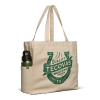 Quarterfront view of Logo Canvas Tote / Natural - Natural on plain background