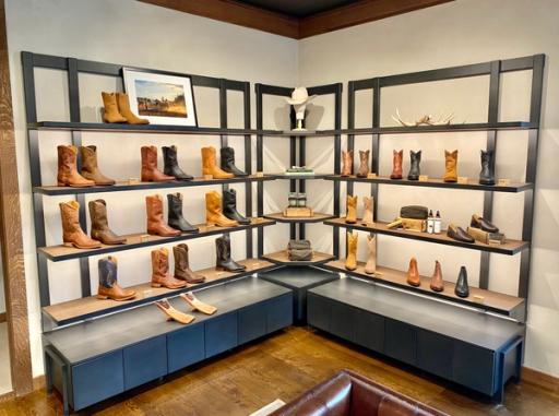 Boot wall in the Tecovas store in Southlake Town Square