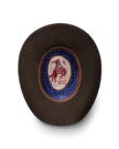 Inside view of Cattleman Fur Cowboy Hat - Umber on plain background
