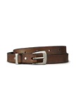 Front view of Women's Skinny 3 Piece Belt - Cafe on plain background