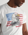 Closeup detail view of Men's Eagle T-Shirt - Bone/Multi