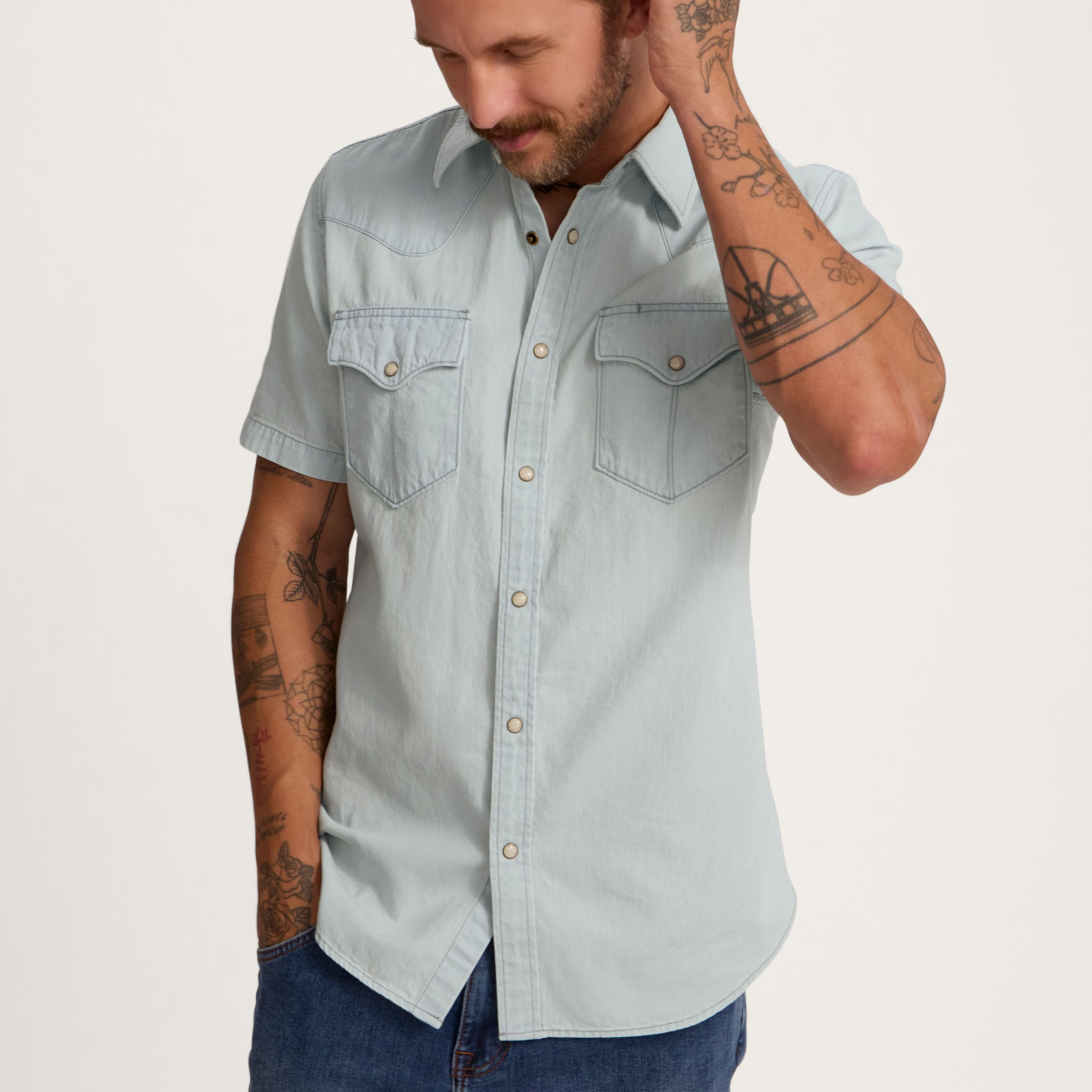 Men's Ariat Retro Fit Denim Pearl Snap Shirt Was $74.95 | Oklahoma's  Premier Western Clothing Store