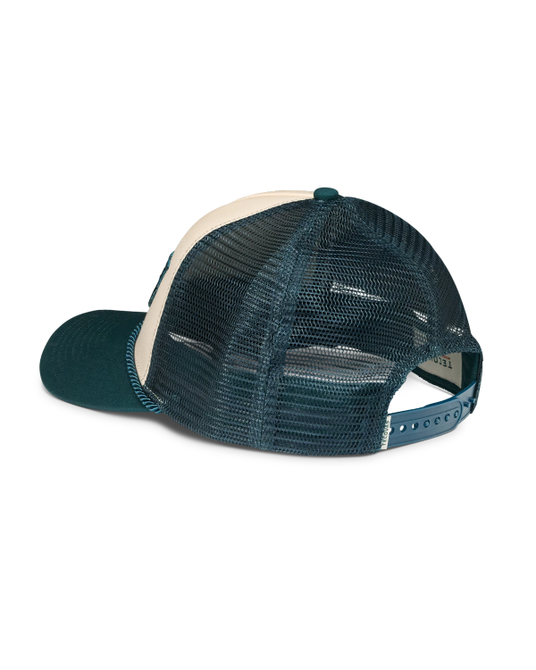 Quarterback view of Howdy Trucker - White/Dark Teal on plain background