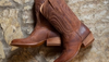 Pair of brown cowgirl boots