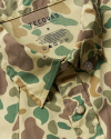 Closeup detail view of Men's Easywear Short Sleeve Pearl Snap - Duck Camo