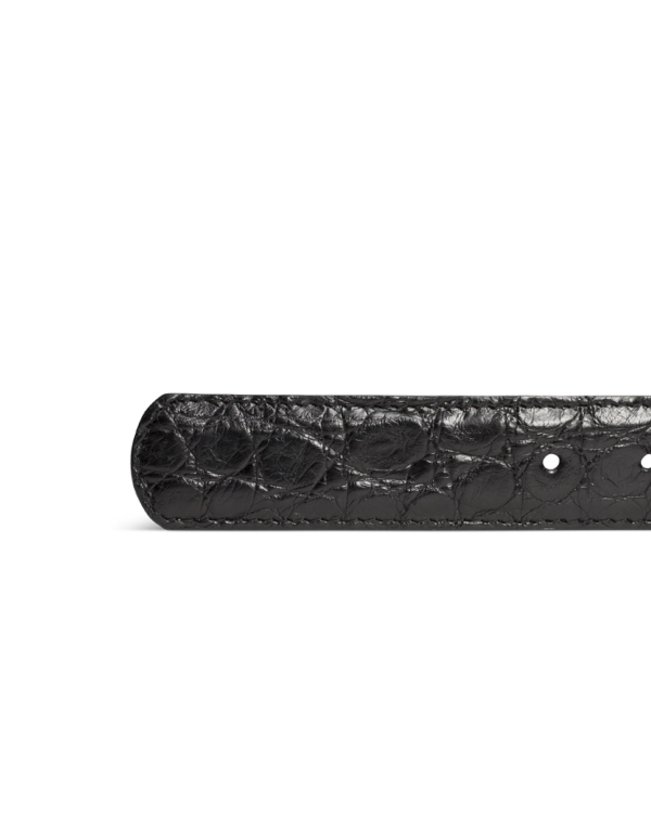 Closeup view of Men's Alligator Belt II - Midnight