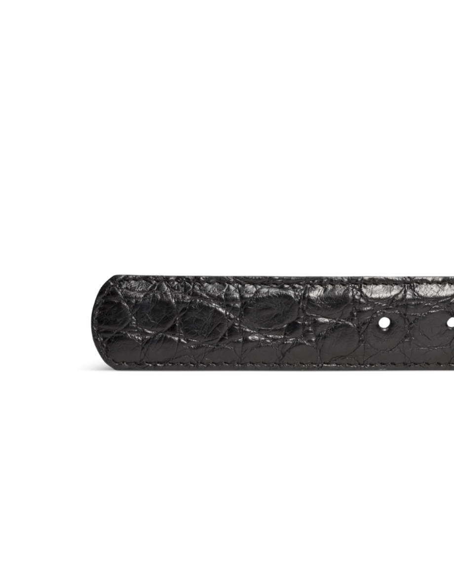 Closeup view of Men's Alligator Belt II - Midnight