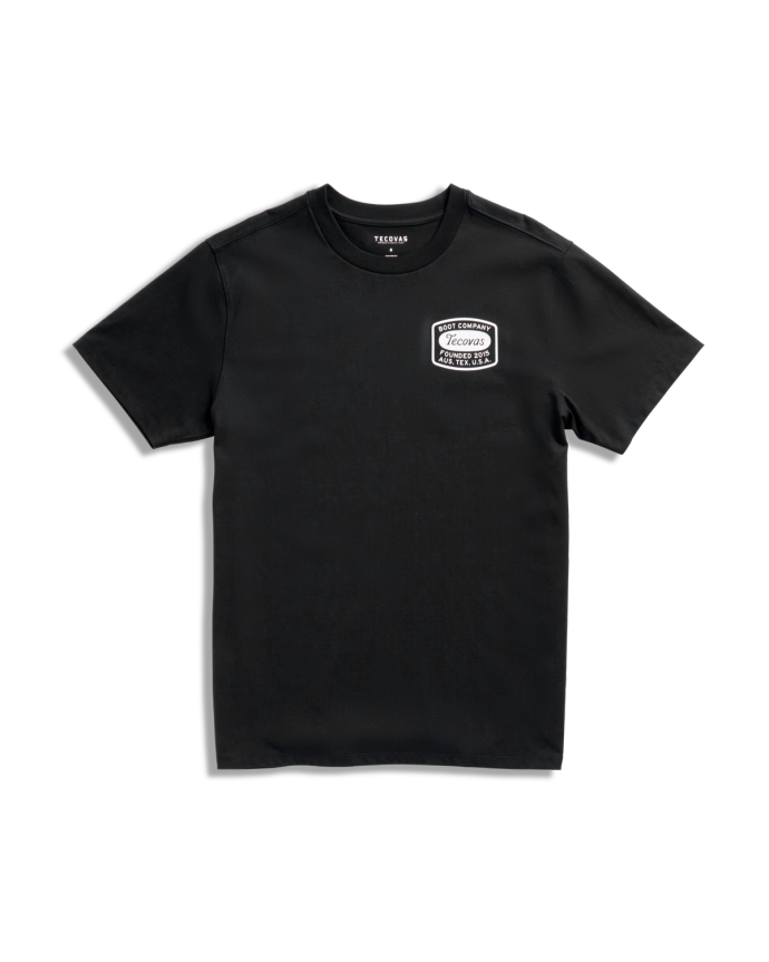 Front view of Men's Boot Company Tee - Black / Bone on plain background