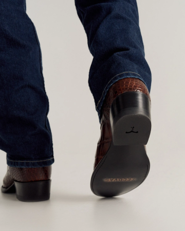 View of Birthday Boot X - Dark Pecan Alligator