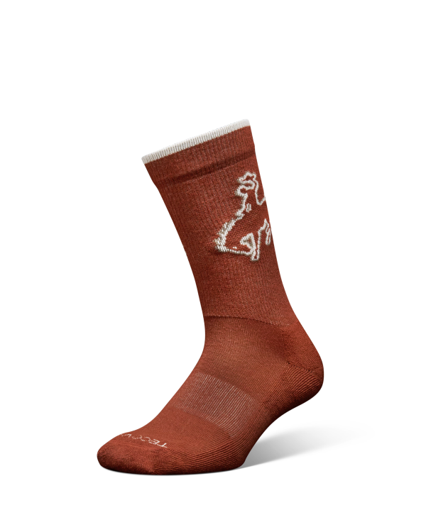 View of Buckin Bronc Crew Socks (2-Pack) - White / Rust
