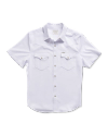 Closeup detail view of Men's Performance Western Pearl Snap SS - White