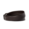 Men's Smooth Ostrich Belt in Chocolate rolled up