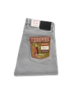 Folded view of Men's Slim Straight Stretch Twill - Light Gray on plain background
