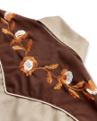 Closeup detail view of Tecovas x Cathy Hahn Men’s Vintage Western Pearl Snap - Tan / Chocolate