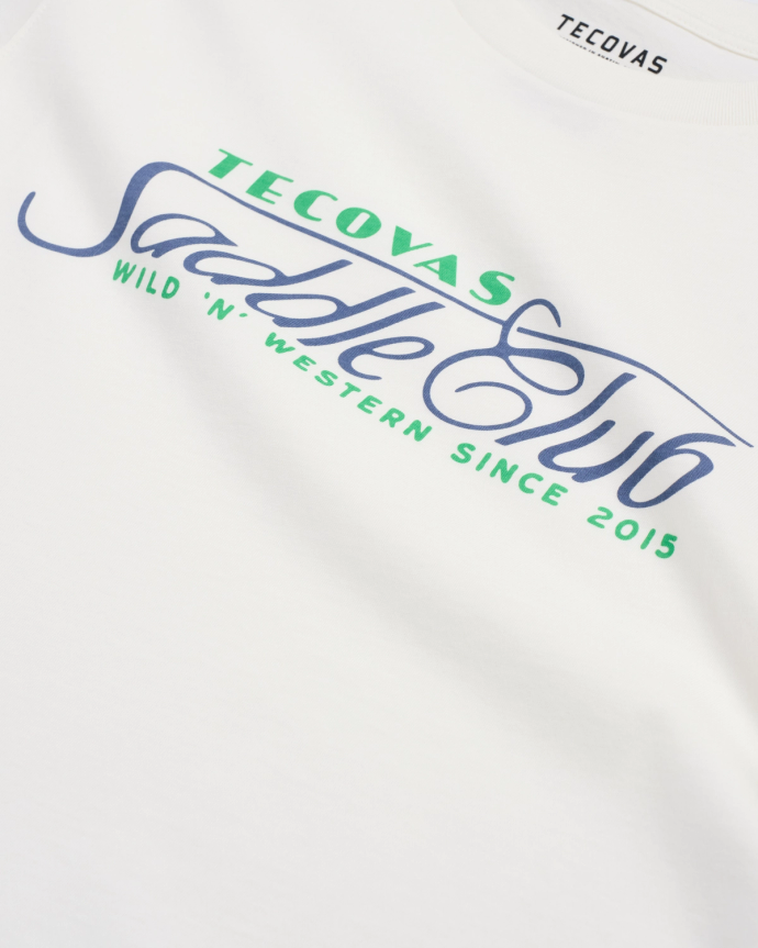 Closeup detail view of Women's Saddle Club Tee - Bone