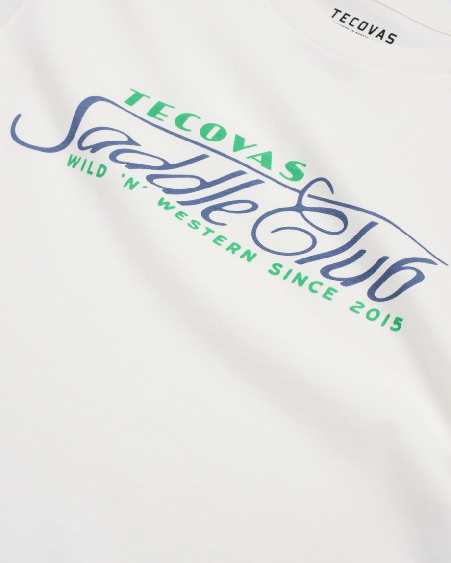 Closeup detail view of Women's Saddle Club Tee - Bone