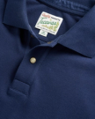 Closeup detail view of Men's Polo Pearl Snap SS - Navy