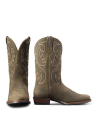 Pair view of The Tecovas x Mossy Oak Buck - Canteen Cowhide on plain background