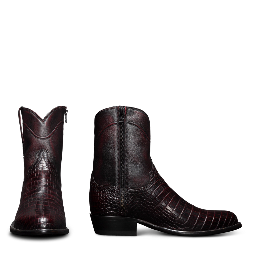 ピーコテ The Dean Men's Zip Boot - Black crocodile | Tecovas
