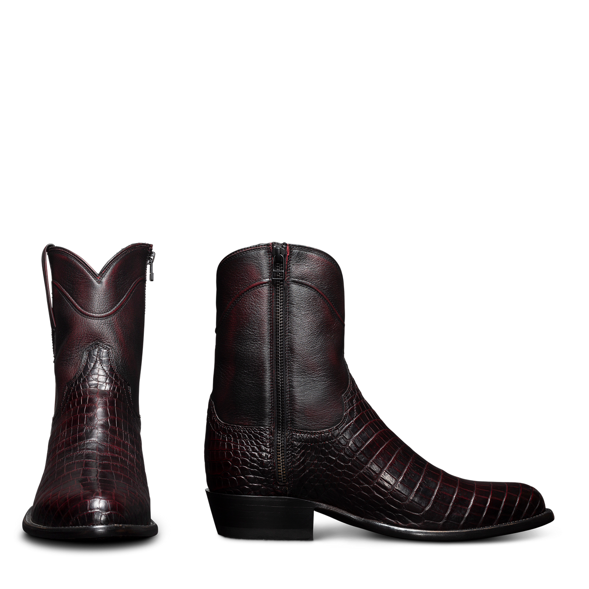 The Dean in Black Cherry Crocodile - Men's Zip Boot | Tecovas The Dean in Black Cherry Crocodile - Men's Zip Boot | Tecovas