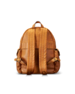 Back view of Men's Leather Backpack - Caramel on plain background
