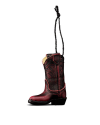 Quarterfront view of Cartwright Boot Ornament - Black Cherry on plain background
