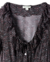 Closeup detail view of Women's Elbow-Length Maxi Dress - Burgundy / Black