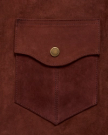 View of Men's Suede Overshirt - Brown