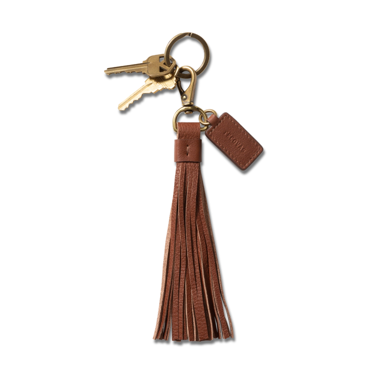 Stick & Ball Tassel Leather Keychain