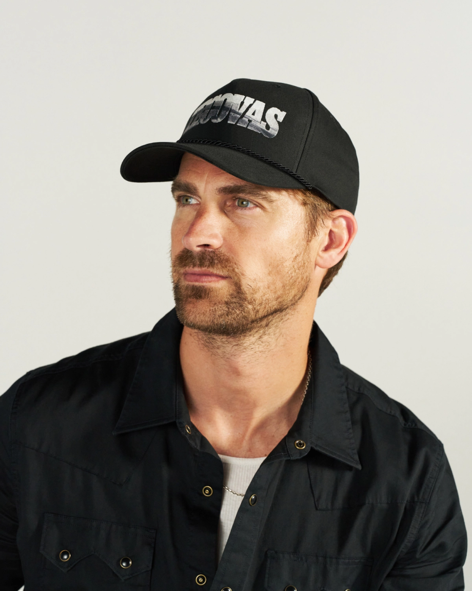View of Tecovas Letter Fill Hat - Black