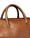 Closeup view of Lightweight Leather Duffle - Heritage Tan