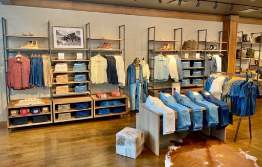 Denim section of the Tecovas store in Southlake Town Square