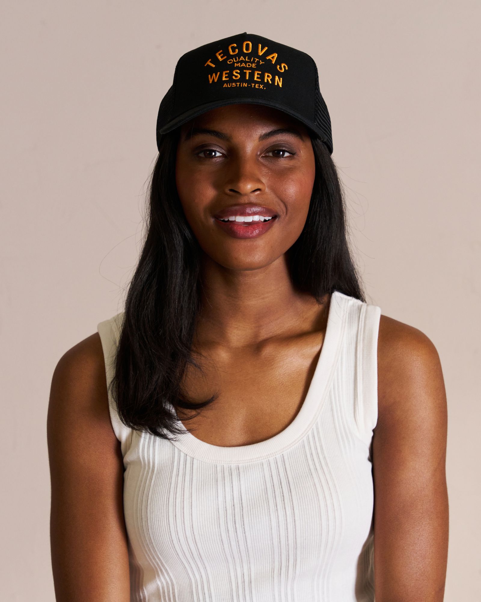 Quality Made Trucker Hat - Black/Orange | Tecovas