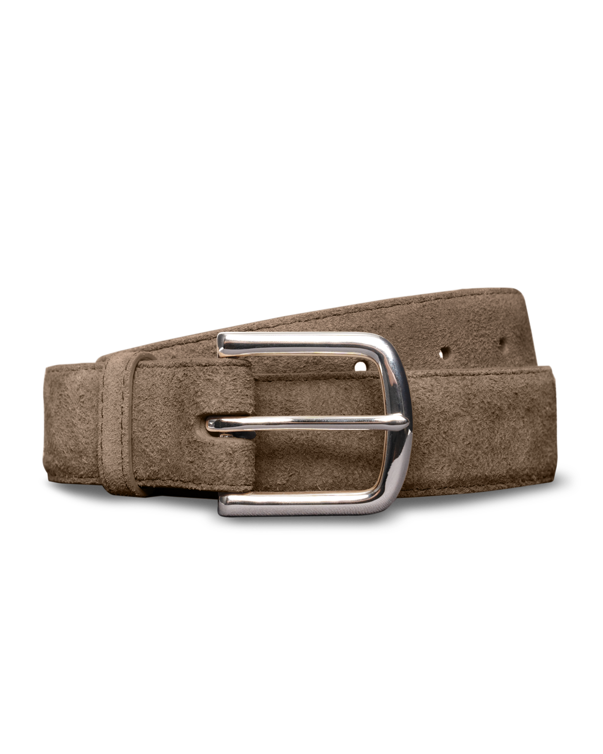 Men's Seajure Brown Suede Belt - Handmade In Portugal, 3.5cm Width, Silver Buckle For Casual & Dress Wear
