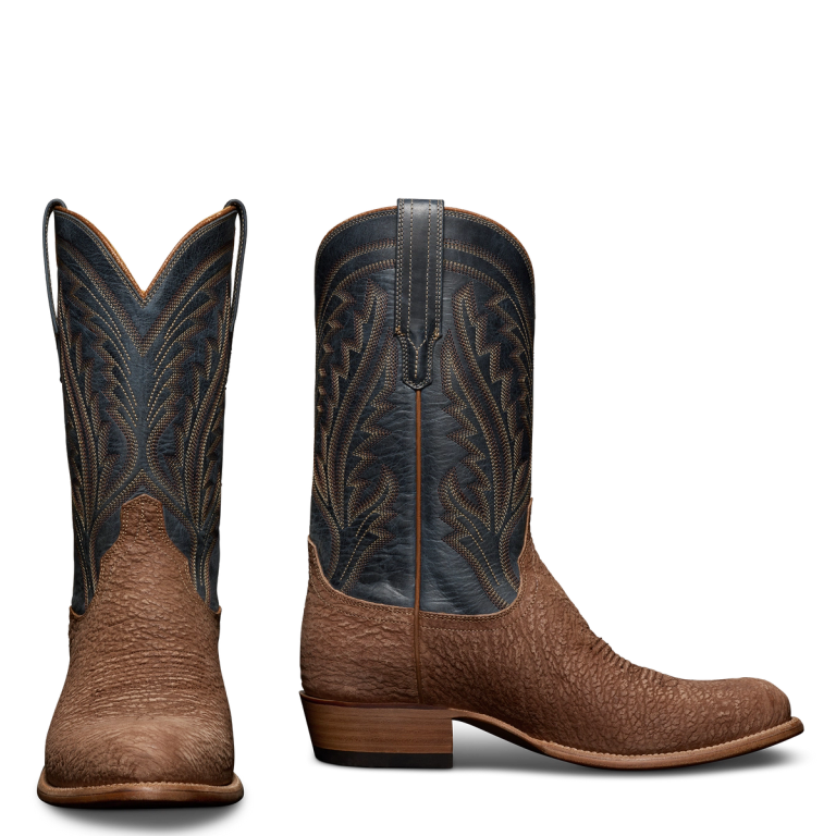 Exotic Shark Skin Boots | The Quintin - Sand / Blue | Tecovas