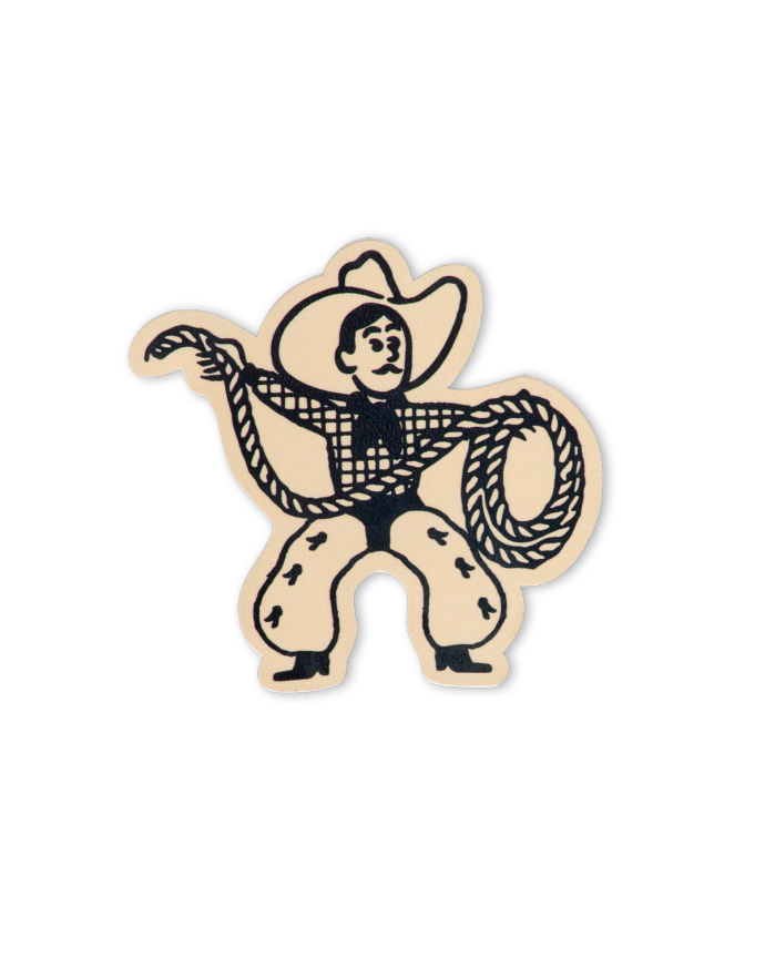 Front view of Cowboy Sticker - Cream on plain background