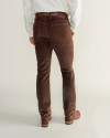Back view of Men's Slim Straight Stretch Corduroy - Brown on model